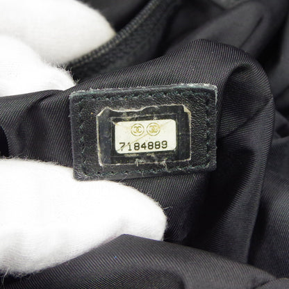 CHANEL Choco Bar Travel Line Tote Handbag Black Jacquard