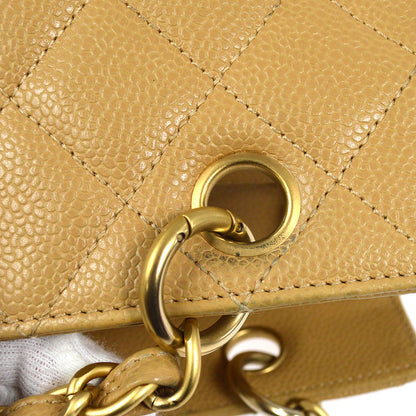 CHANEL Petit Time Rest PTT Chain Tote Bag Beige Caviar