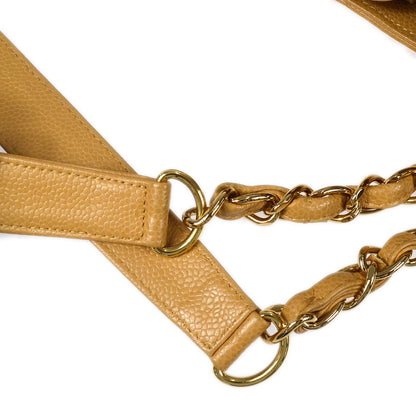 CHANEL Petite Shopping Tote PST Chain Hand Tote Bag Beige Caviar