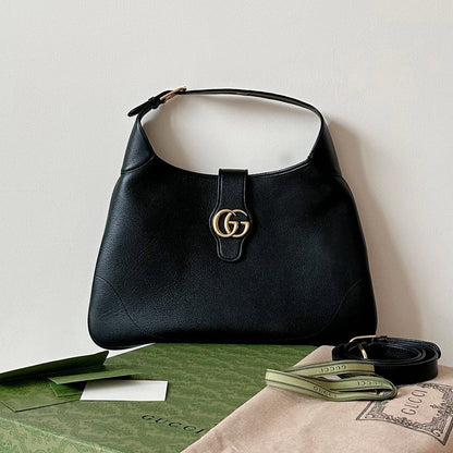 Gucci APHRODITE LARGE 47 SHOULDER BAG IN BLACK CALFSKIN