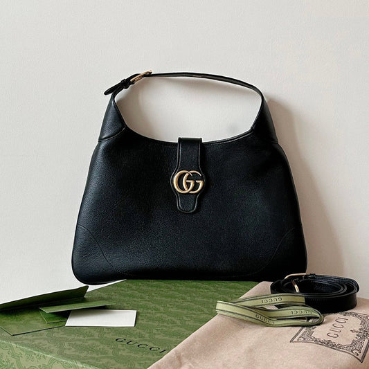 Gucci APHRODITE LARGE 47 SHOULDER BAG IN BLACK CALFSKIN