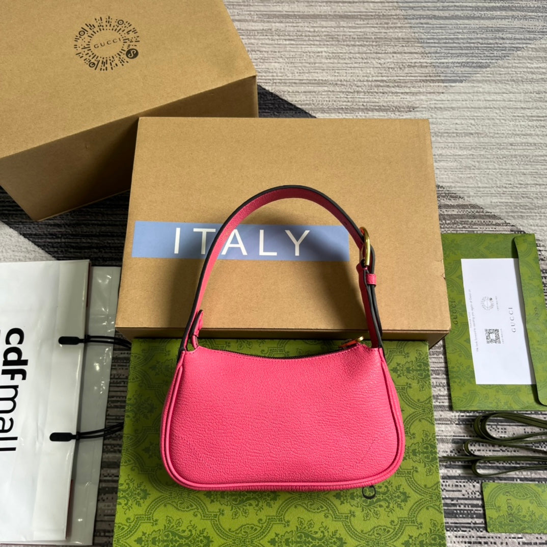 Gucci APHRODITE MINI 21 SHOULDER BAG IN BRIGHT PINK CALFSKIN