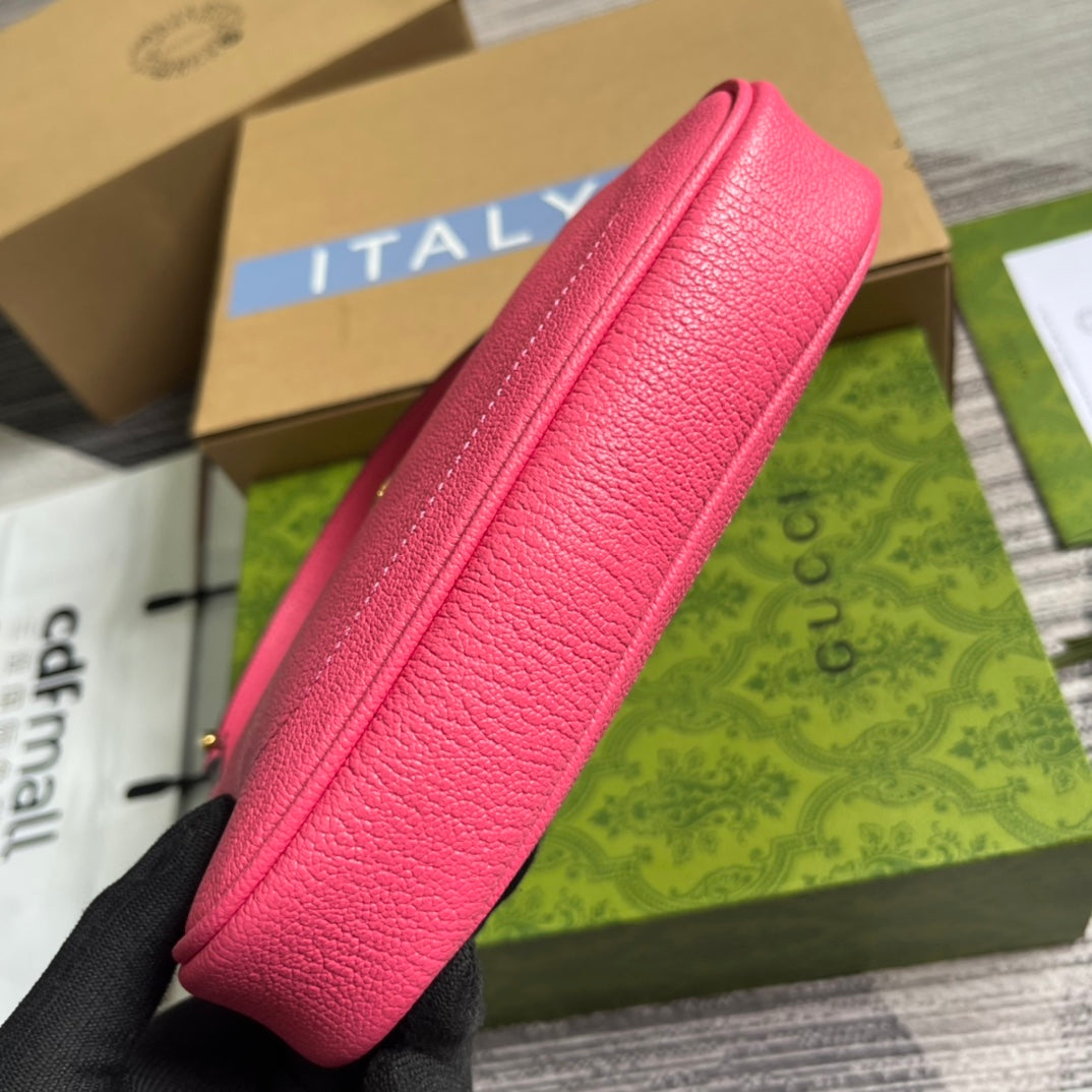 Gucci APHRODITE MINI 21 SHOULDER BAG IN BRIGHT PINK CALFSKIN