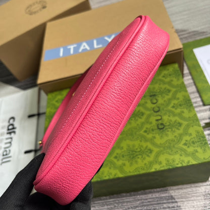 Gucci APHRODITE MINI 21 SHOULDER BAG IN BRIGHT PINK CALFSKIN