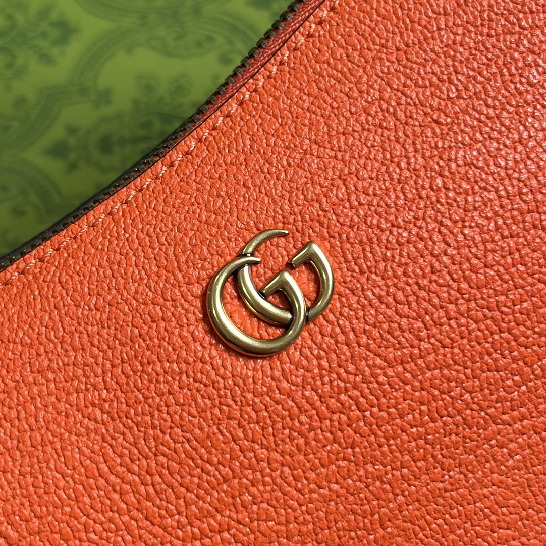 Gucci APHRODITE MINI 21 SHOULDER BAG IN ORANGE RED CALFSKIN