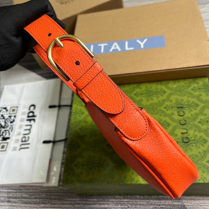Gucci APHRODITE MINI 21 SHOULDER BAG IN ORANGE RED CALFSKIN