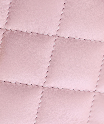 CHANEL 24s flap bag 19cm top handle pink lambskin gold hardware