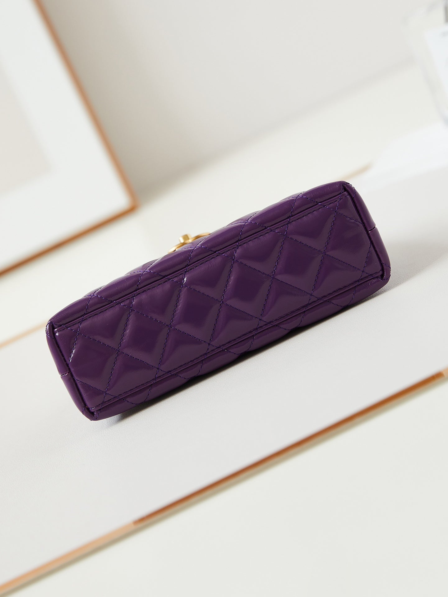 CHANEL 24a nano 19cm kelly shopper bag purple lambskin