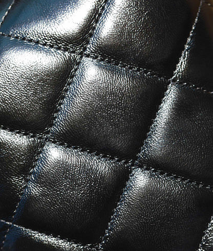 CHANEL 24B Cluth With Chain Black Lambskin Gold Hardware