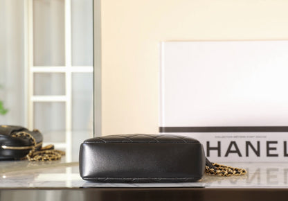 CHANEL 24K Mini Camera Case 18cm Black Lambskin