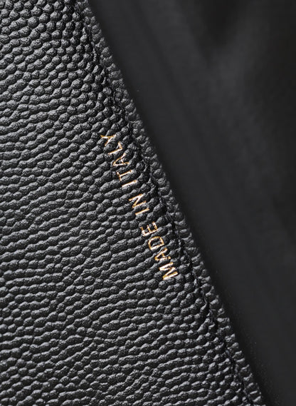 CHANEL 25C Flap Bag With Top Handle 18cm Black Grained Calfskin