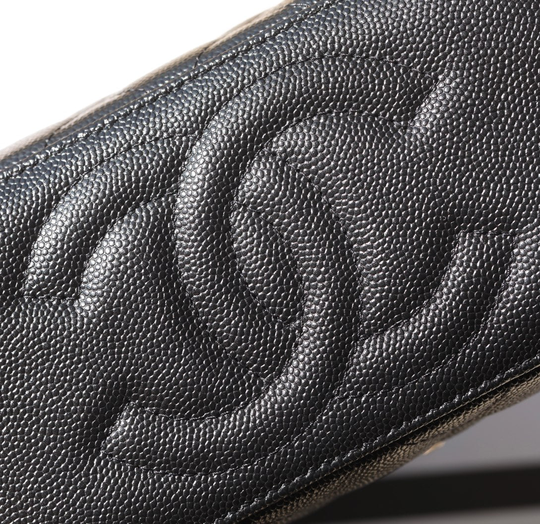 CHANEL 25C Vanity 17cm Black Grained Calfskin