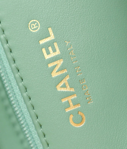 CHANEL 24K Nano 19cm Kelly Shopper Bag Cloud Blue Patent Lambskin