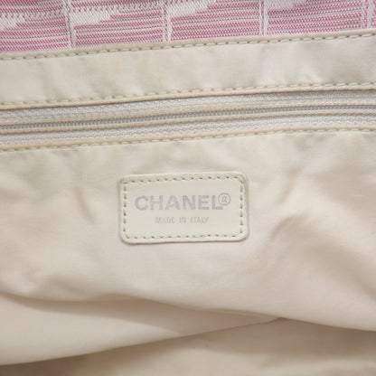 CHANEL New Travel Line Nylon Jacquard Leather Tote Bag MM A15991