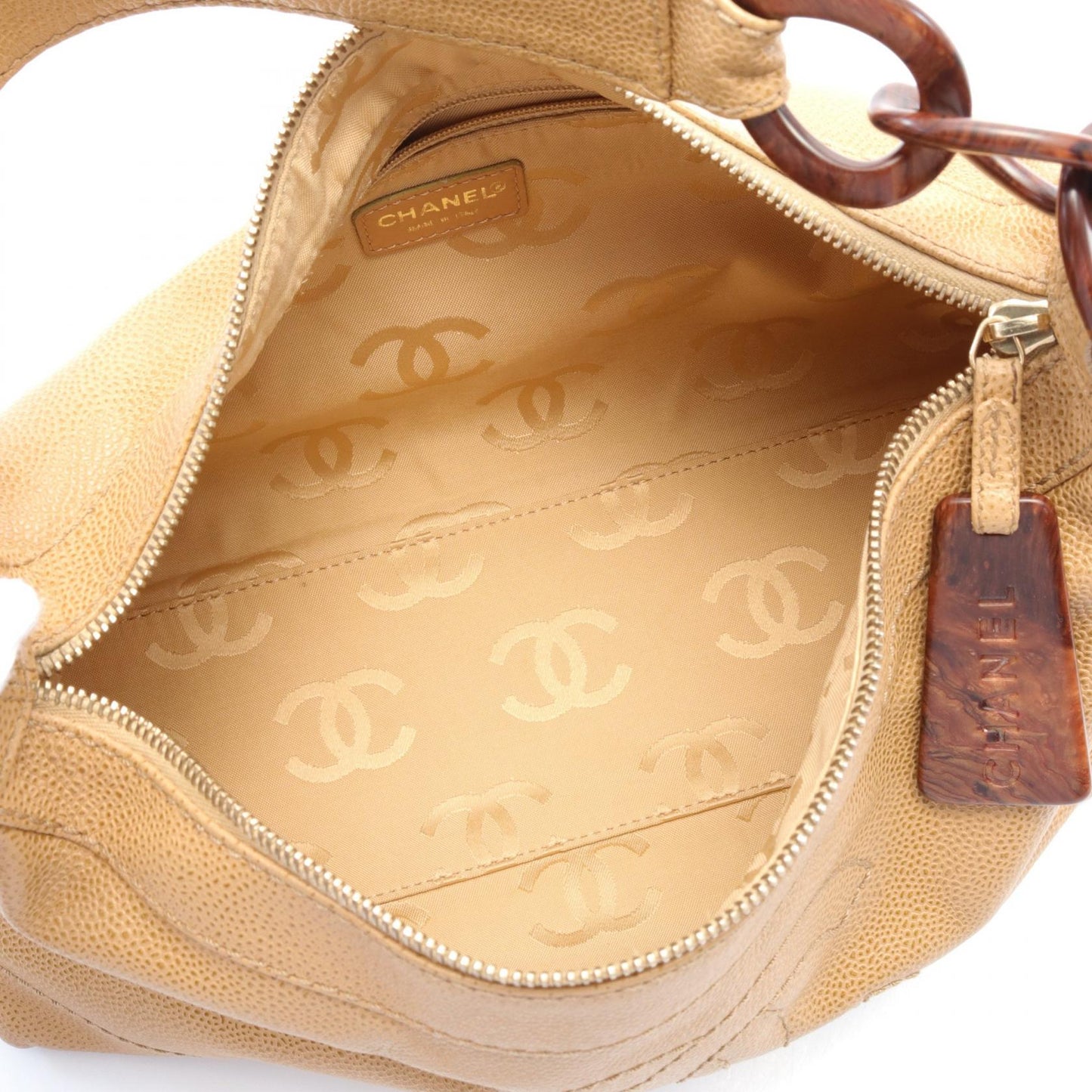 Chanel Caviar Skin Shoulder Bag Brown