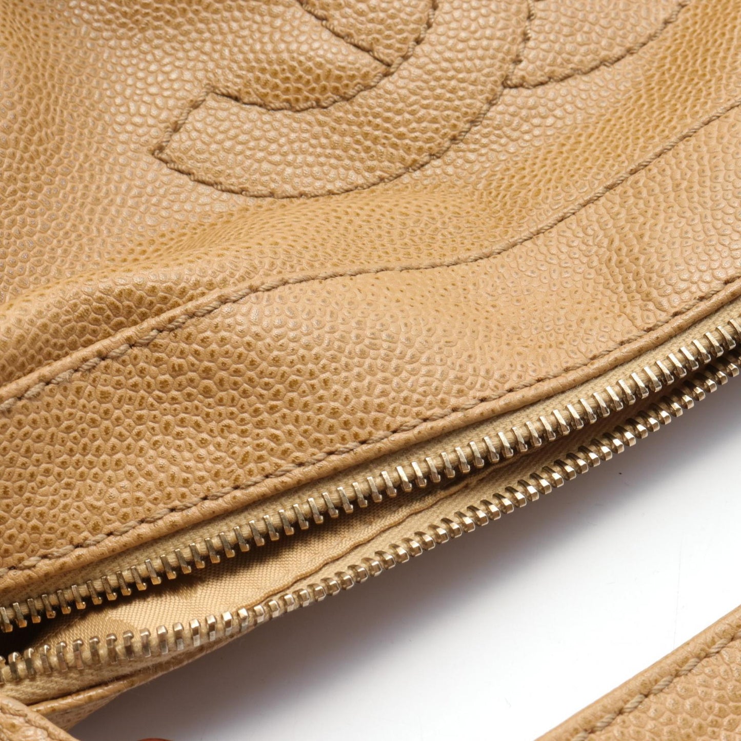 Chanel Caviar Skin Shoulder Bag Brown