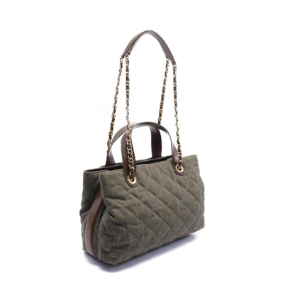 Chanel Matelasse Canvas Leather Shoulder Bag
