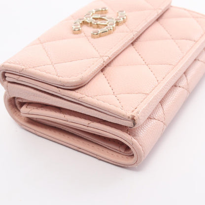 Chanel Caviar Skin Trifold Long Wallet