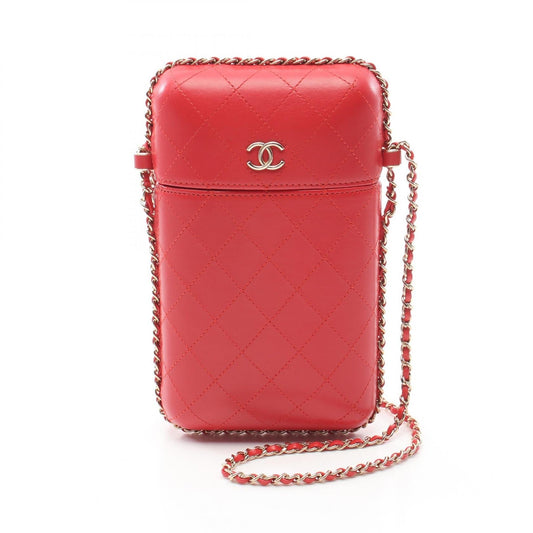 Chanel CC Chain Around Phone Holder  Leather Shoulder Bag