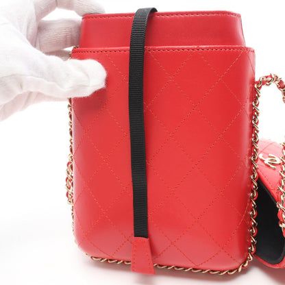 Chanel CC Chain Around Phone Holder  Leather Shoulder Bag