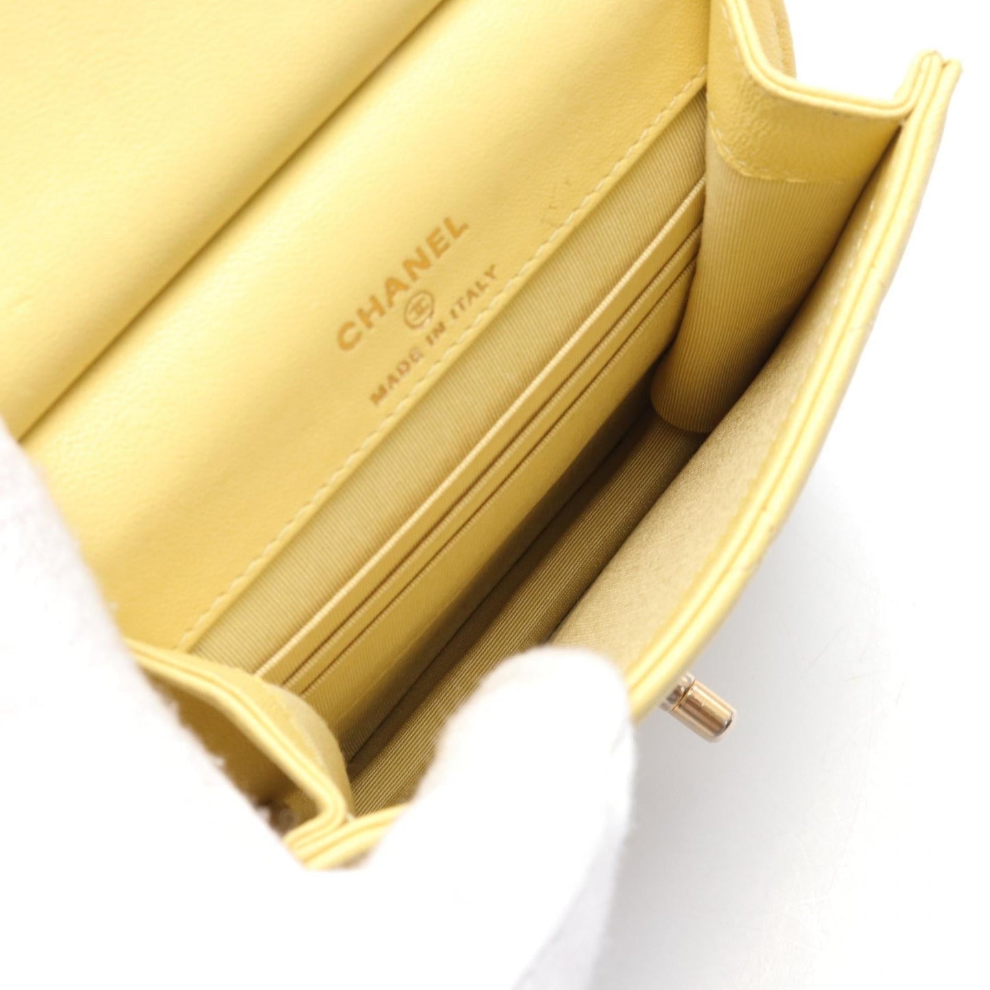 Chanel Matelasse Leather Shoulder Bag Yellow