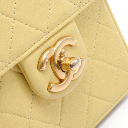 Chanel Matelasse Leather Shoulder Bag Yellow