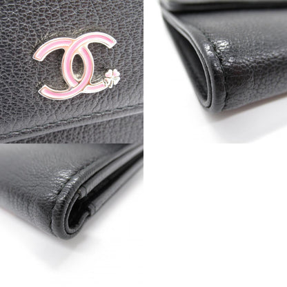 Chanel Black Leather Tri-Fold Wallet