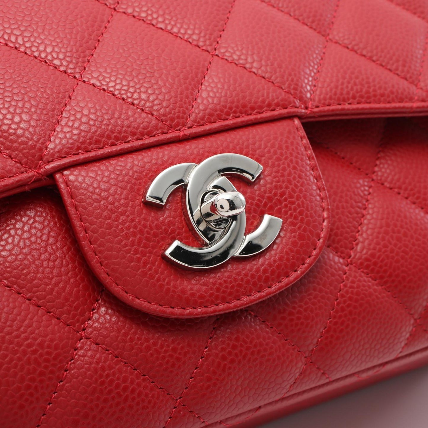 Chanel Caviar Skin Single Flap Shoulder Bag
