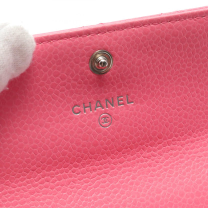 Chanel Caviar Matelasse Card Case Pink