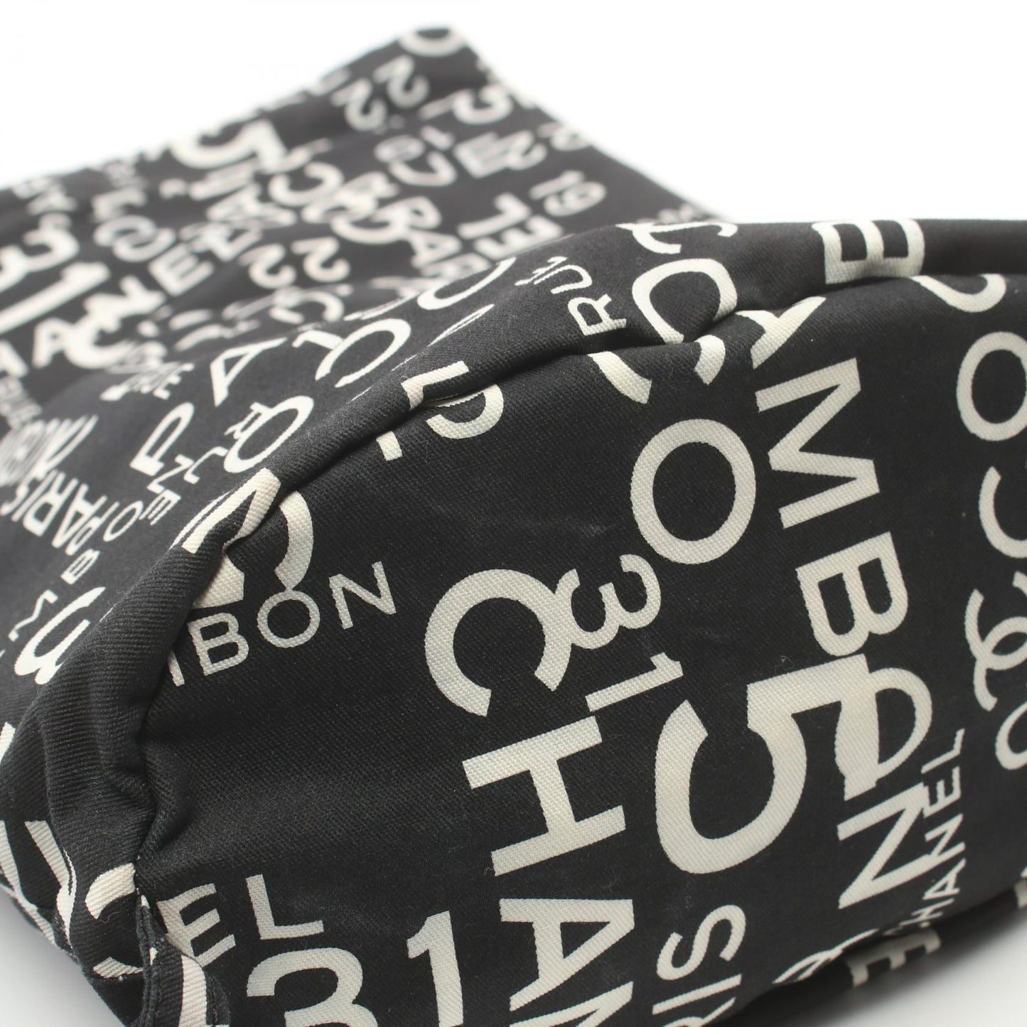 Chanel Canvas Shoulder Bag Black/White