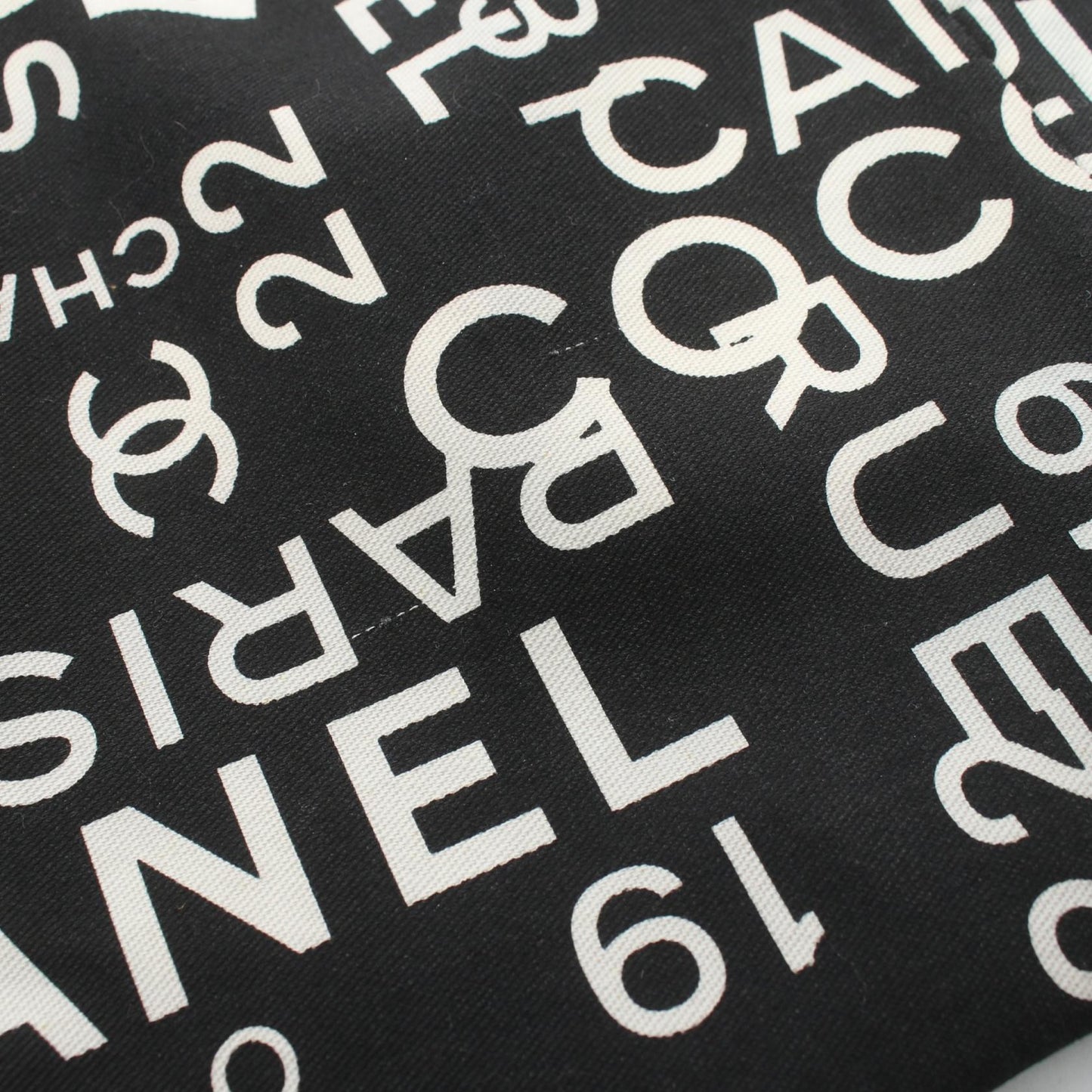 Chanel Canvas Shoulder Bag Black/White