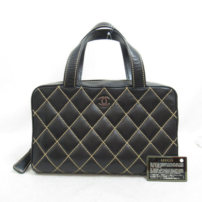Chanel Wild Stitch Leather Handbag Black