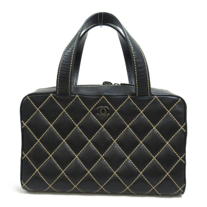 Chanel Wild Stitch Leather Handbag Black