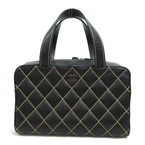 Chanel Wild Stitch Leather Handbag Black