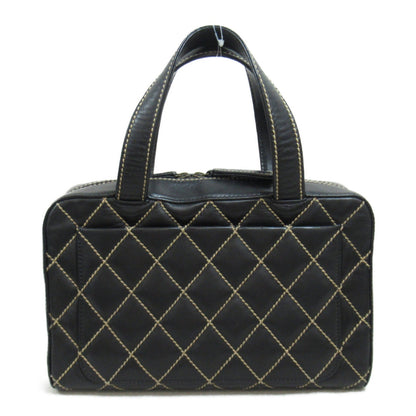 Chanel Wild Stitch Leather Handbag Black
