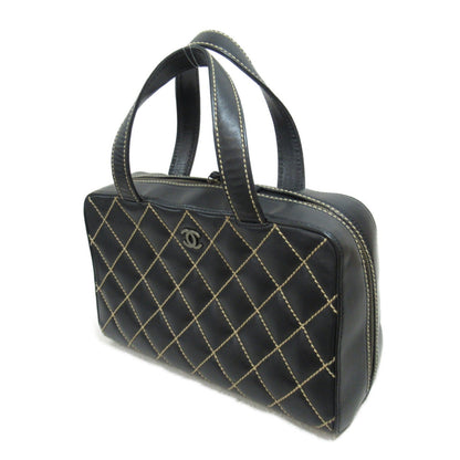 Chanel Wild Stitch Leather Handbag Black