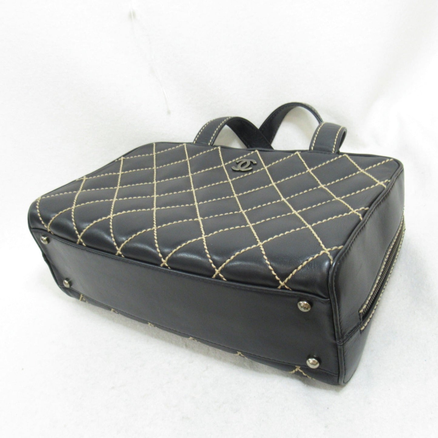 Chanel Wild Stitch Leather Handbag Black