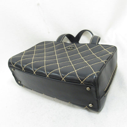 Chanel Wild Stitch Leather Handbag Black