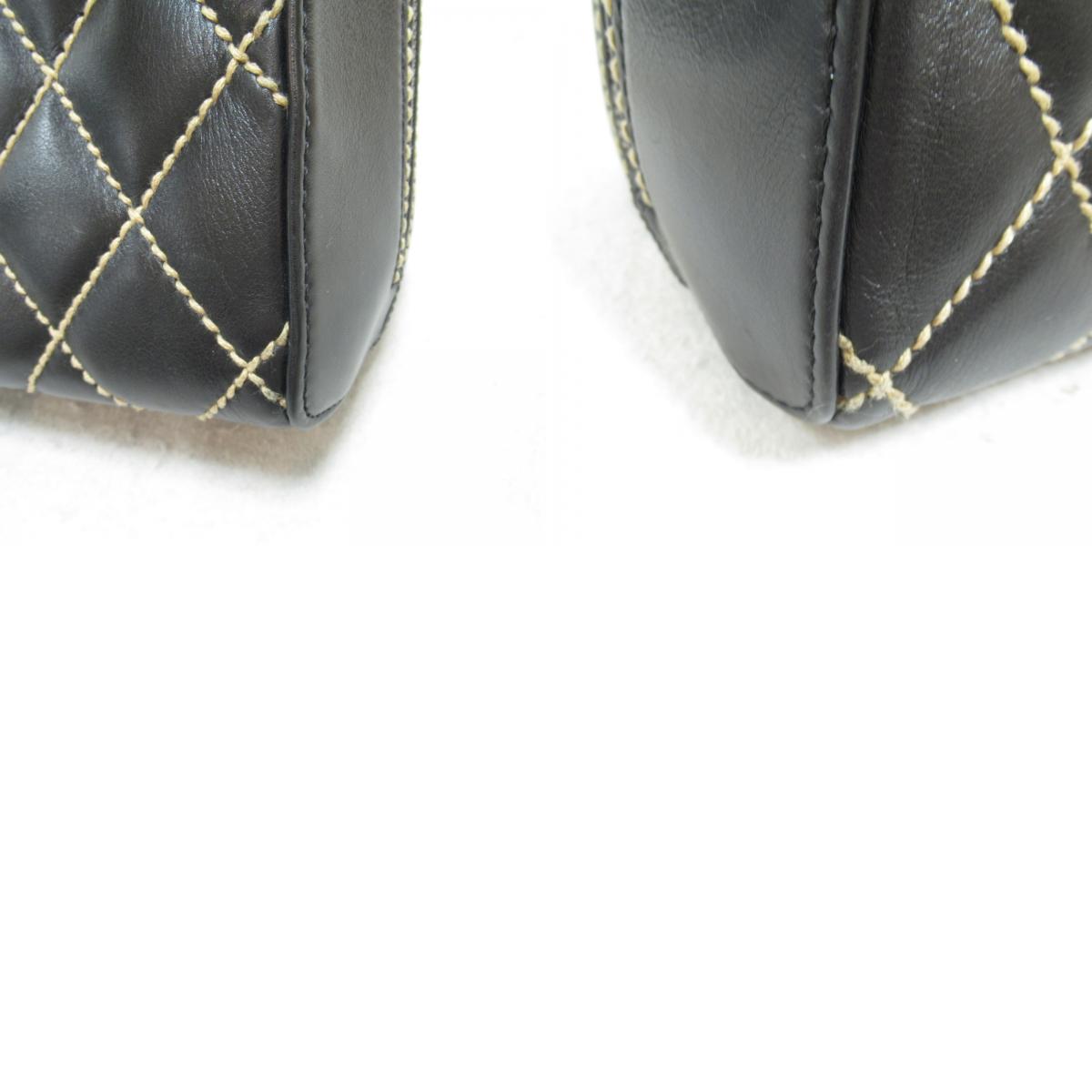 Chanel Wild Stitch Leather Handbag Black