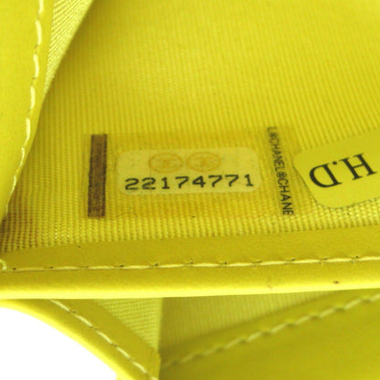 Chanel Caviar Skin Bifold Long Wallet Yellow