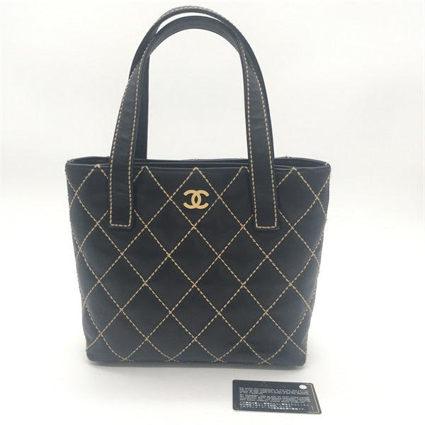 Chanel Wild Stitch Tote Bag Leather Tote Bag A18126 in New Condition