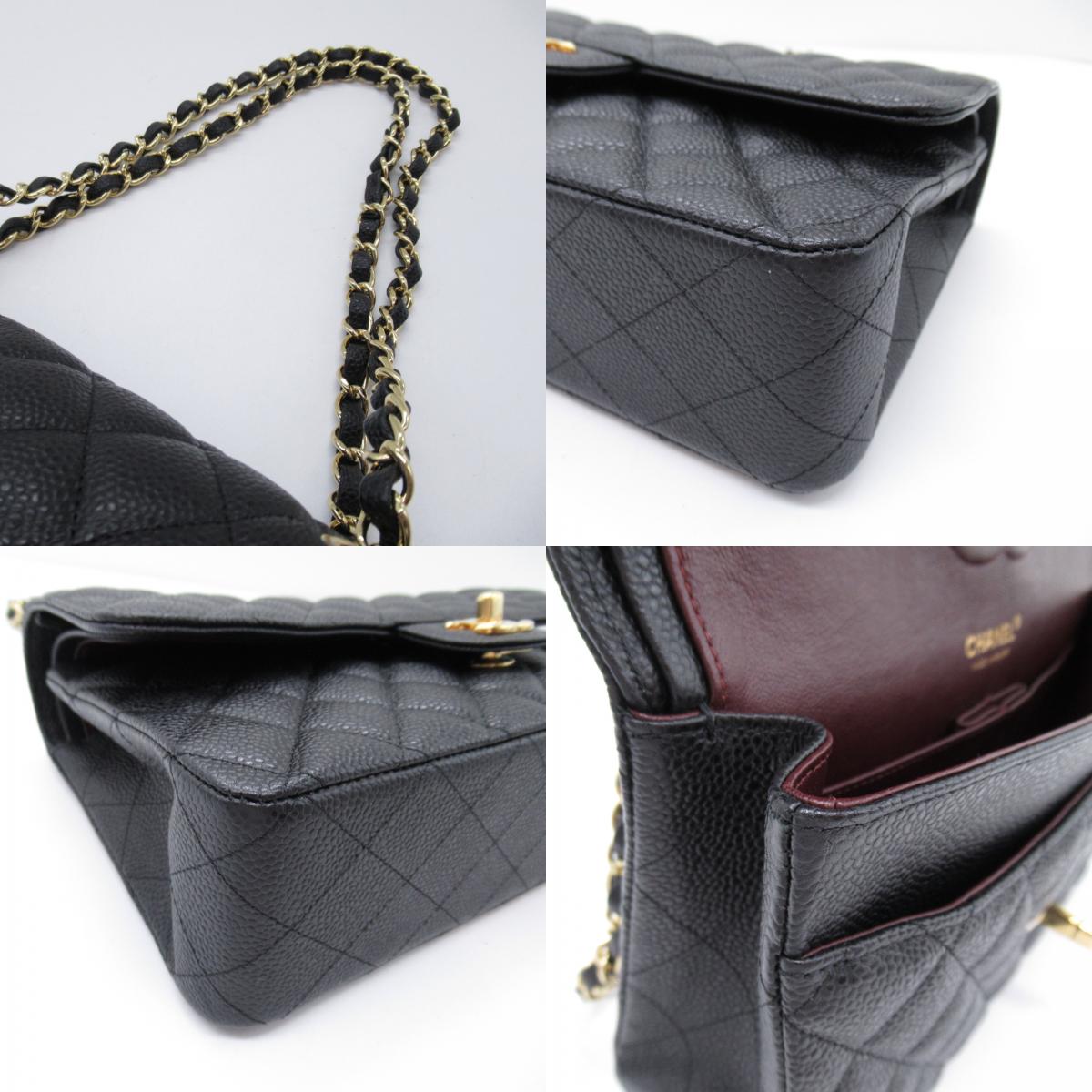 Chanel Caviar Double Flap Shoulder Bag Black