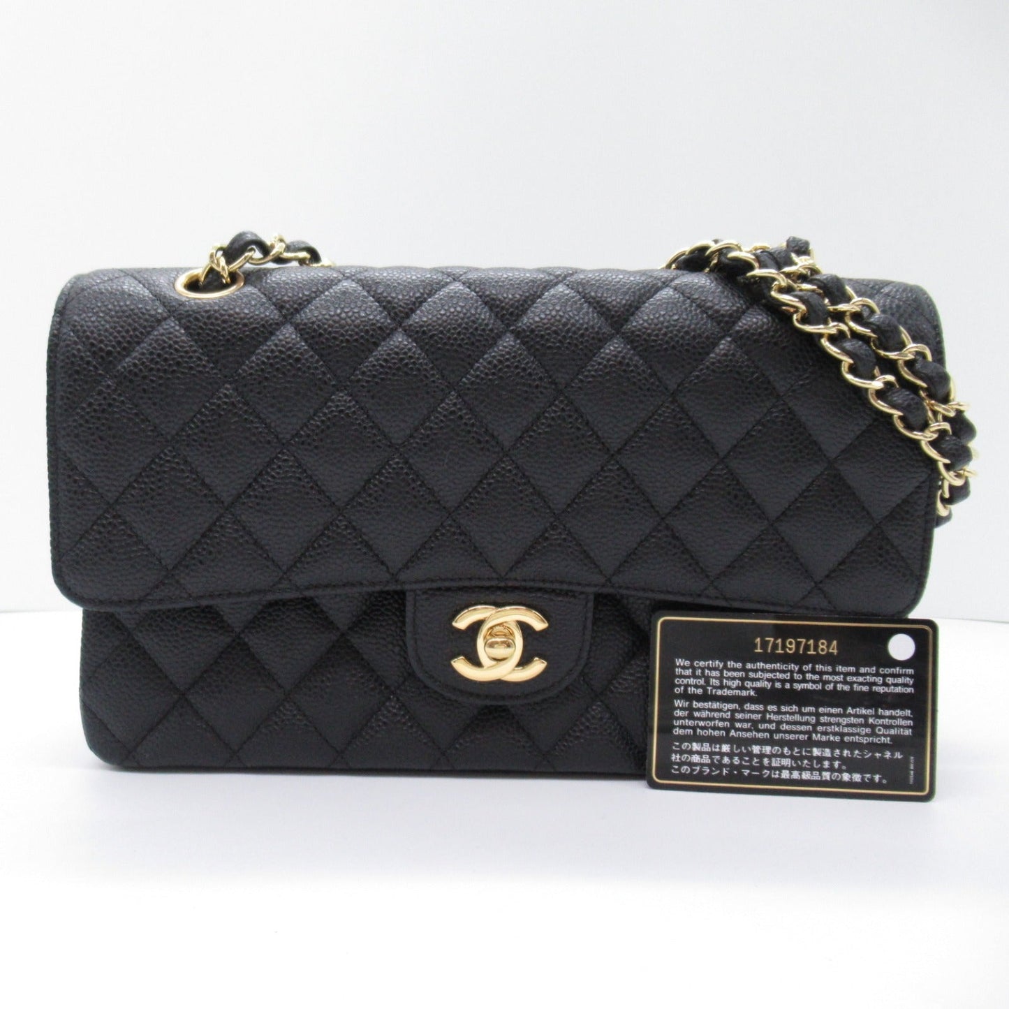 Chanel Caviar Double Flap Shoulder Bag Black