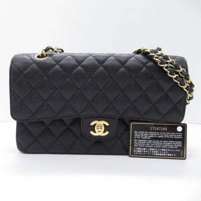 Chanel Caviar Double Flap Shoulder Bag Black