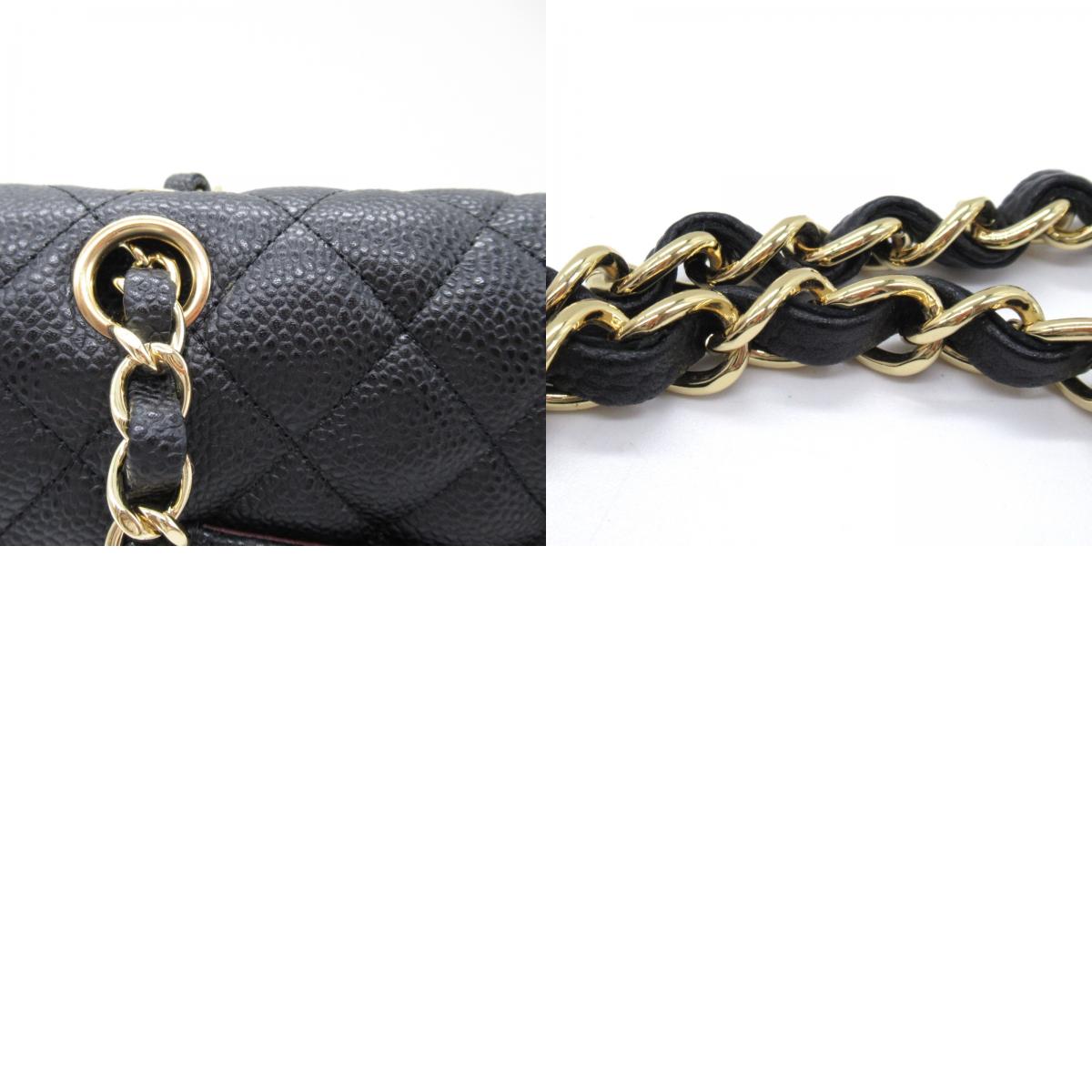 Chanel Caviar Double Flap Shoulder Bag Black