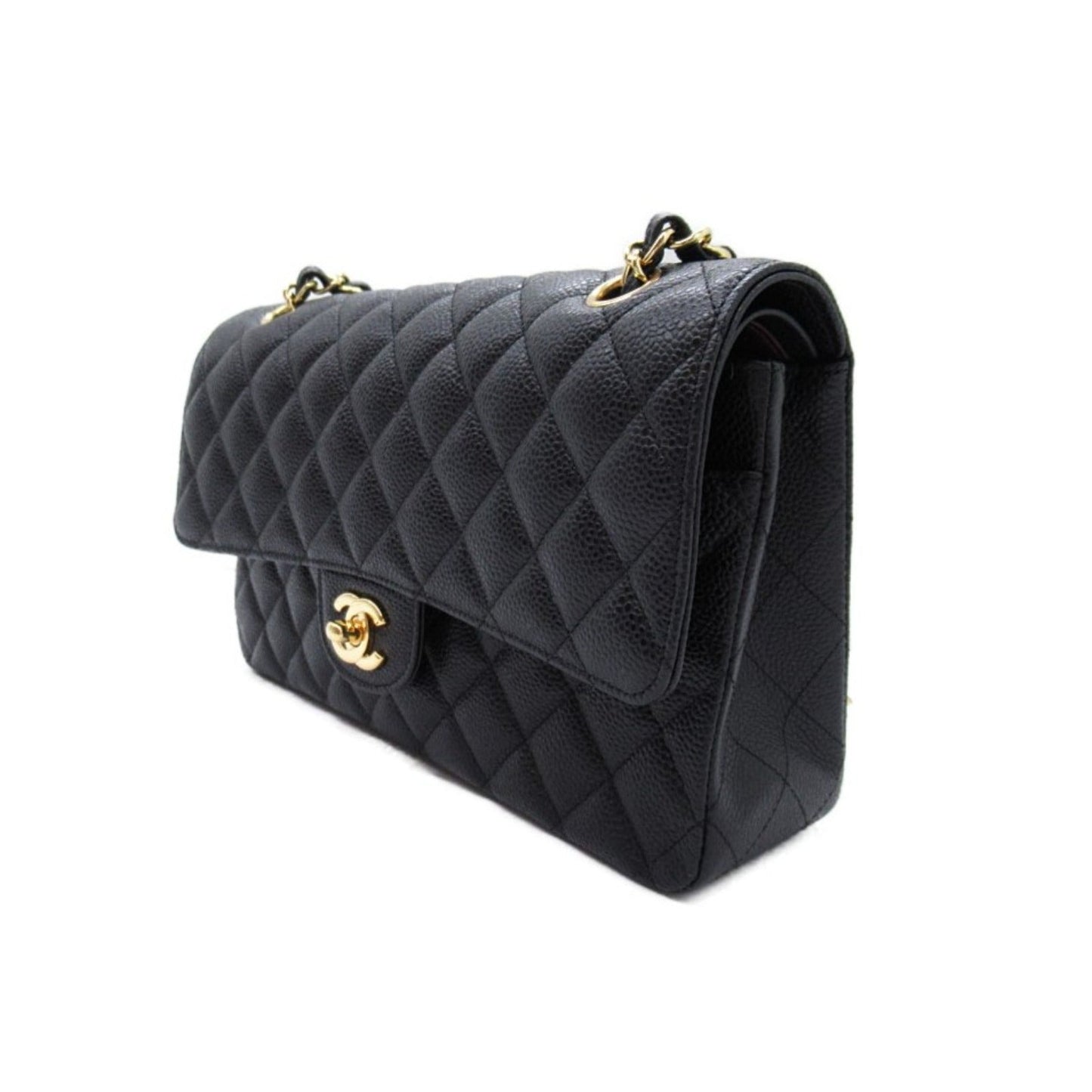 Chanel Caviar Double Flap Shoulder Bag Black
