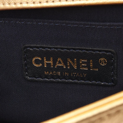 Chanel Boy Leather Shoulder Bag Gold/Red