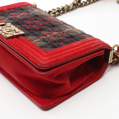 Chanel Boy Matelasse Wool Fabric Shoulder Bag