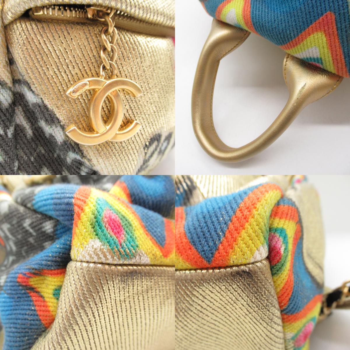 Chanel Chain Backpack PVC Coated Canvas Leather