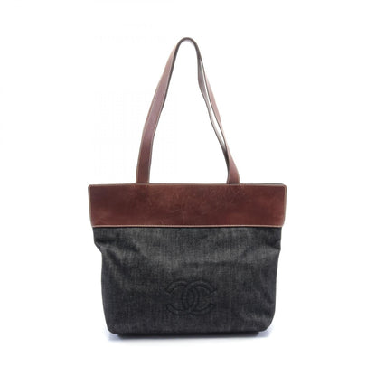 Chanel Coco Mark Denim Leather Tote Bag